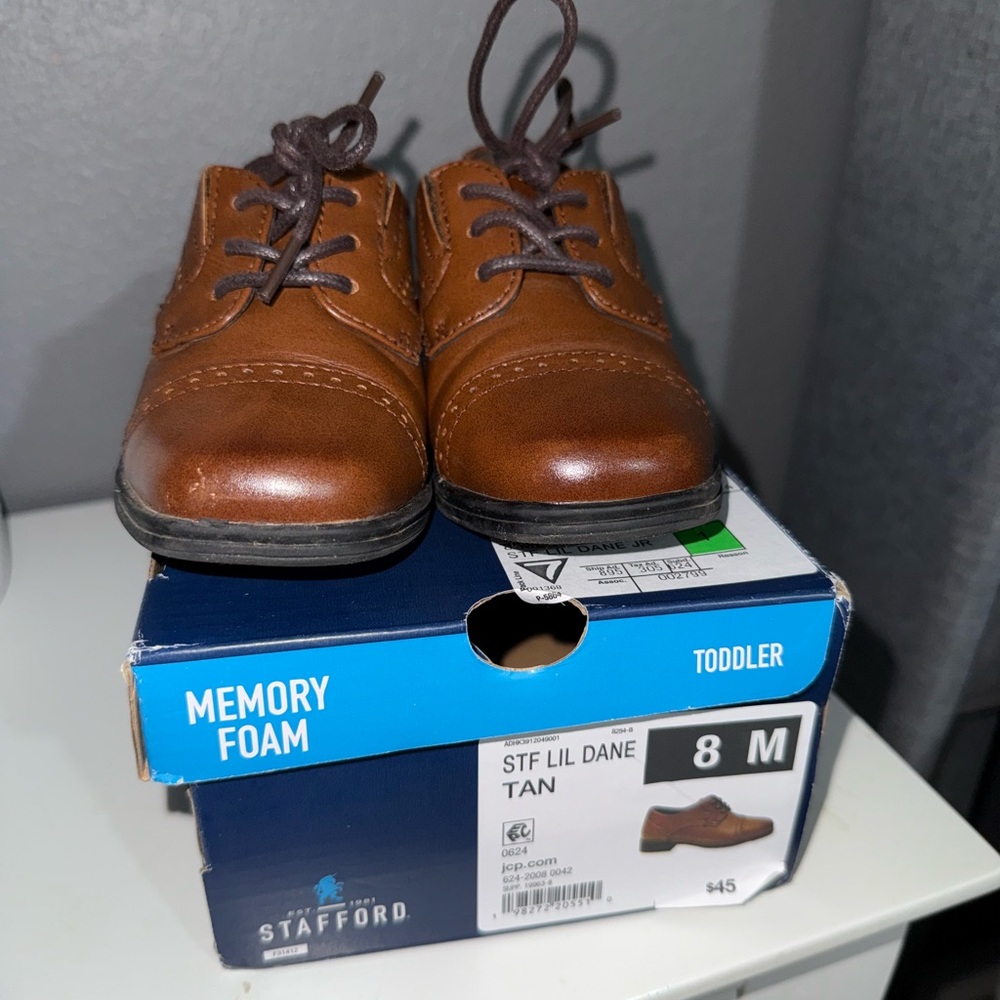 Stafford Toddler Brown Dress Shoes